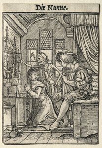 Dødedansen: Nonnen. av Hans Holbein