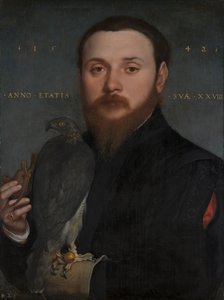 Portrett av en falkonerer av Hans Holbein