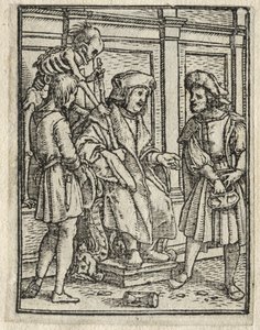 Dødsdansen: Kanonen eller Prebendary, Dommeren. av Hans Holbein