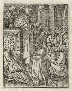 Dødedansen: Predikanten, presten. av Hans Holbein