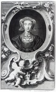 Anne av Cleves, gravert av Jacobus Houbraken, 1740 av Hans Holbein der Jüngere