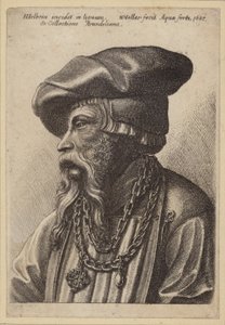 Skjeggete mann med kjedekjede av Hans Holbein der Jüngere