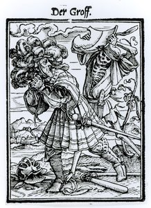 Døden og greven, fra 'Dødsdansen', gravert av Hans Lutzelburger, ca. 1538 av Hans Holbein der Jüngere