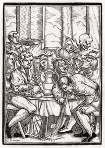 Death comes for the Drunkard, gravert av Georg Scharffenberg, fra 