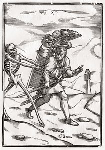 Death comes to the Pedlar, gravert av Georg Scharffenberg, fra 