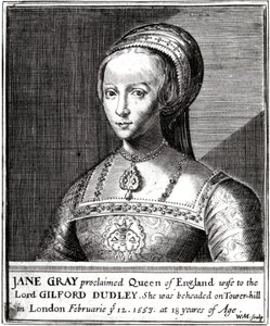 Jane Gray, gravert av William Marshall, 1648 av Hans Holbein der Jüngere