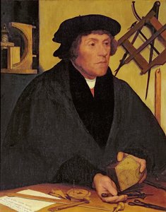 Portrett av Nicholas Kratzer (1487-c.1550) stipendiat ved Corpus Christi College og senere Astronomer Royal til kong Henry VIII, kopi fra 1800-tallet av originalen fra 1528 i Louvre