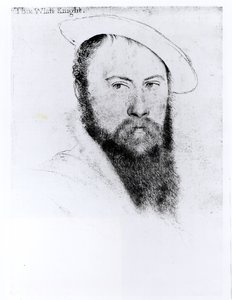 Portrett av Sir Thomas Wyatt den yngre (ca. 1521-54) (blyant og kull på papir) av Hans Holbein der Jüngere