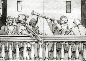 Musikere av Henry VIII (penn og blekk på papir) av Hans Holbein the Elder