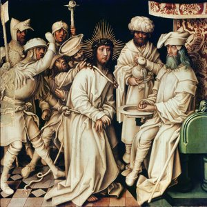 Pilatus vasker hendene, venstre panel fra en triptyk, 1496 av Hans Holbein the Elder