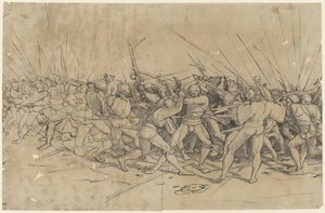 Kampscene, ca. 1524 (penn, blekk og vask)