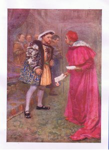 Les om dette? og så til frokost med hvilken appetitt du har (King Henry VIII), fra The Complete Works of Shakespeare utgitt av George Harrap & Co Ltd, 1920-tallet av Hans Holbein der Jüngere