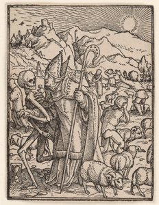 Biskopen, fra «Dødsdansen» av Hans Holbein the Younger