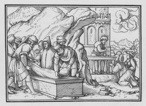Josephs død, 1. Mosebok L, 26 av Hans Holbein der Jüngere