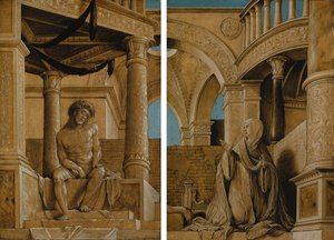 Den ettertenksomme Kristus og jomfru Maria sørger, ca. 1518-20 av Hans Holbein der Jüngere