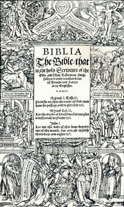 Tittelside til Coverdales English Bible, 1535 av Hans Holbein der Jüngere