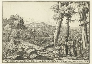 Landskap med Kristus og kvinnen fra Kanaan av Hans Lautensack