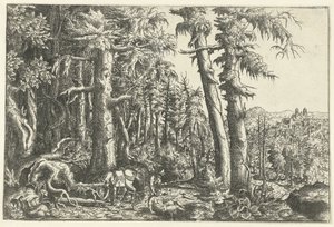 Landskap med barmhjertig samaritan av Hans Lautensack