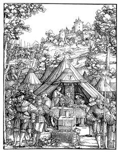 Charles V in a military camp av Hans Leonard Schaufelein