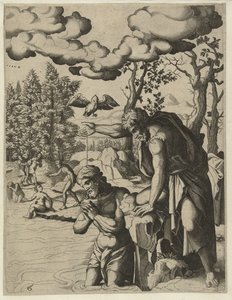 Kristi dåp The Life of John the Baptist (serietittel) av Hans Liefrinck (I) (attributed to)