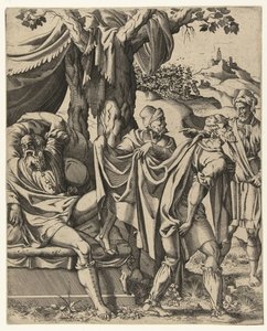 Noahs drukkenskap av Hans Liefrinck (I) (attributed to)