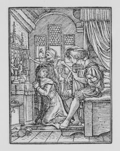 Nonnen, fra Dødsdansen, ca. 1526, publisert 1538.