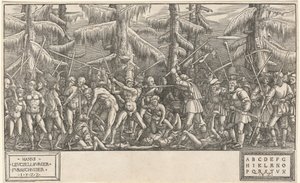 Slaget om de nakne menn og bønder av Hans Lützelburger, after Master NH