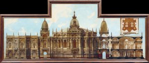 Design for et palass: Bakside og plantegning av Hans Makart