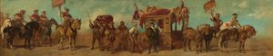 Utkast til festtoget i 1879 - Vognbyggere, salmakere, reimakere og veskeprodusenter av Hans Makart