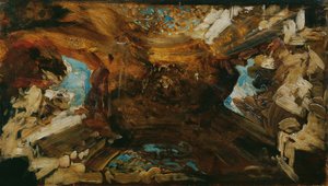 Fargeskisse for taket "De fire deler av verden" av Hans Makart
