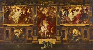 Moderne cupids - design for å dekorere en vegg av Hans Makart