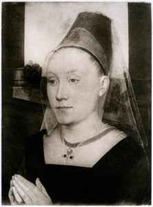 Barbara Van Vlaenderbergh, kone til Guillaume Moreel, c1480, 1927 av Hans Memling