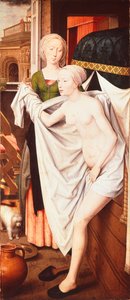 Batseba ved badet hennes, ca. 1485 (maleri) av Hans Memling