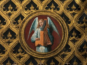 Detalj av relikvieskrinet til Saint Ursula av Hans Memling