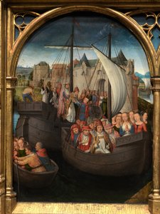 Detalj av relikvieskrinet til Saint Ursula av Hans Memling