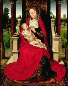 Madonna og barn på tronen, ca. 1492-94 av Hans Memling