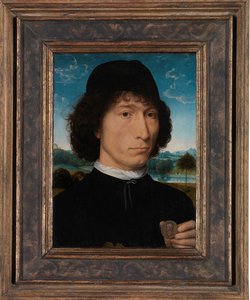 Portrett av en mann med en romersk medalje av Hans Memling