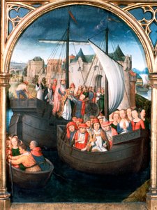 St Ursula-helligdommen, avgang fra Basel, 1489 av Hans Memling
