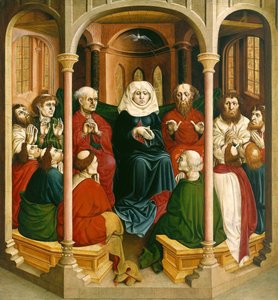 Nedstigningen av Den Hellige Ånd pinse. Wurzach-alterets vinger, 1437