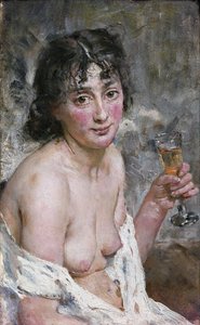 Champagne Girl (olje på lerret)