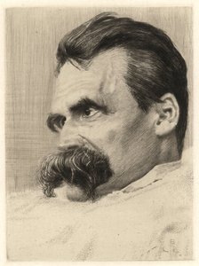 Portrett av Friedrich Nietzsche (1844 - 1900), tysk filosof - av Hans (Johannes) Olde (1855-1917) av Hans Olde