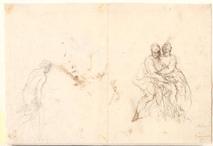 Studie av forskjellige figurer av Hans Rottenhammer