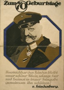 Plakat som feirer 70-årsdagen til feltmarskalk Paul von Hindenburg, 1917