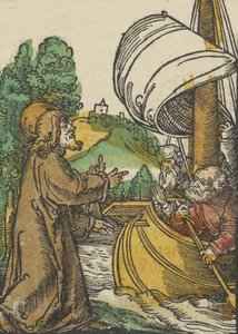 Christ Calming the Storm on Lake Tiberias, fra Das Plenarium, 1517. av Hans Schäufelein the Elder