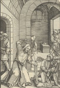 Kristus renser tempelet, fra speilet av lidenskapen til vår Herre Jesus Kristus, 1507. av Hans Schäufelein the Elder
