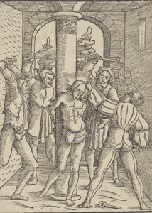 Kristus pisket, fra The Doctrine, Life, and Passion of Jesus Christ, 1537. av Hans Schäufelein the Elder