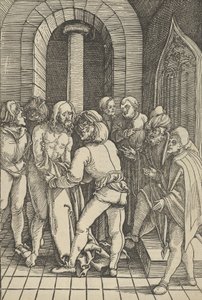 Kristus strippet, fra speilet av lidenskapen til vår Herre Jesus Kristus, 1507. av Hans Schäufelein the Elder