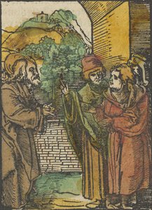 Kristus og fariseerne, fra Das Plenarium, 1517. av Hans Schäufelein the Elder