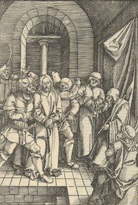 Kristus før Annas, fra speilet av lidenskapen til vår Herre Jesus Kristus, 1507.