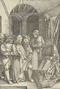 Kristus foran Herodes i en sal, fra speilet av lidenskapen til vår Herre Jesu Kristi, 1507., 1507.